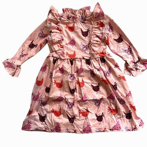Toddler Girls 5T (XL) Okie & Lou Pink A Girl Who Loves Chickens